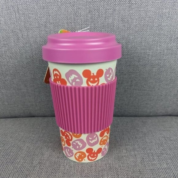 Disney Mickey Halloween Pumpkin Bamboo Travel Mug - Picture 3 of 3